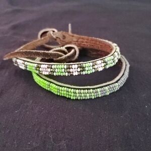 Chan Luu Beaded Green and Brown Bracelets
